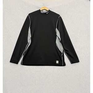 Nike Pro Combat Shirt Hyperwarm Dri-Fit Fitted Gray Mock Neck Base Layer Mens XL